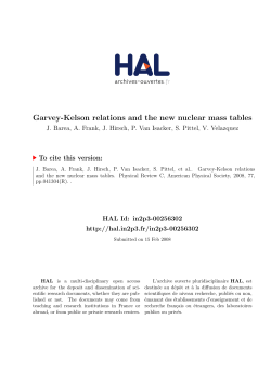 Garvey-Kelson relations and the new nuclear mass tables - Hal-CEA