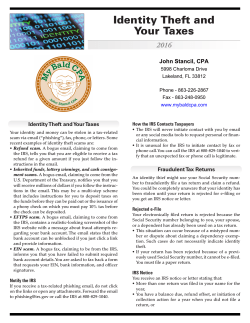 Identity Theft and Your Taxes