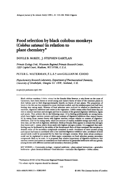 Food selection by black colobus monkeys (Colobus satanas) in