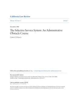 The Selective Service System - Berkeley Law Scholarship Repository