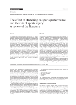 The effect of stretching on sports performance and the risk of sports