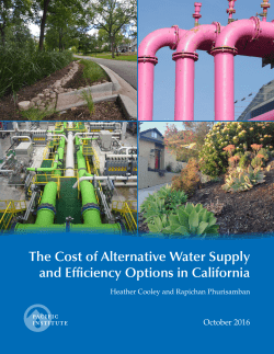 The Cost of Alternative Water Supply and Efficiency