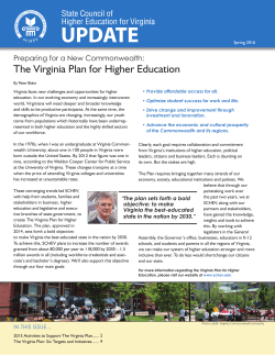 The Virginia Plan for Higher Education