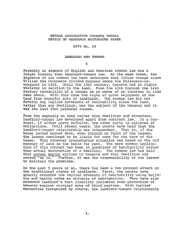 Landlord and Tenant: Background paper 75-10