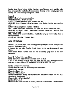 Opening Scene Director`s Note: Setting Downtown area