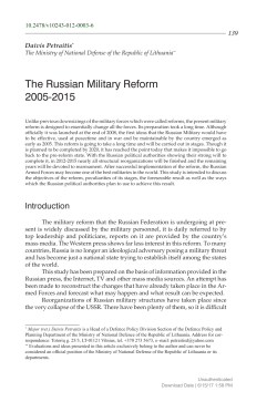 The Russian Military Reform 2005-2015
