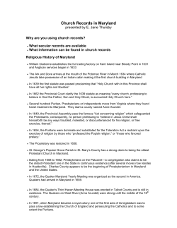 Church Records In Maryland