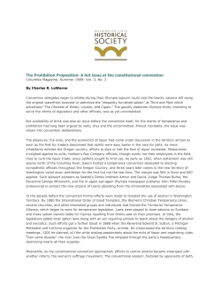 The Prohibition Proposition: A hot issue at the constitutional