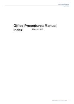 NC Law Solicitors Office Procedures Manual Word Form Index June