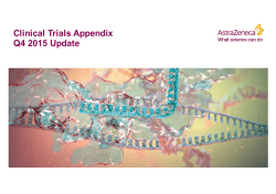 Clinical Trials Appendix Q4 2015 Update