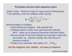 Protostars and pre-main-sequence stars Jeans` mass
