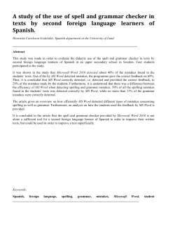 A study of the use of spell and grammar checker in texts by second f