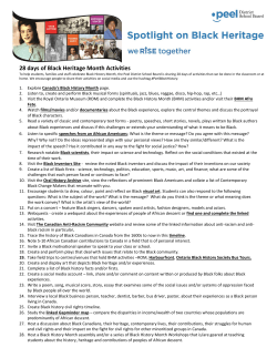 Spotlight on Black Heritage - Peel District School Board