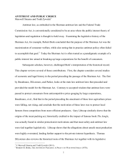 Empirical Studies of Antitrust and Public Choice Packet