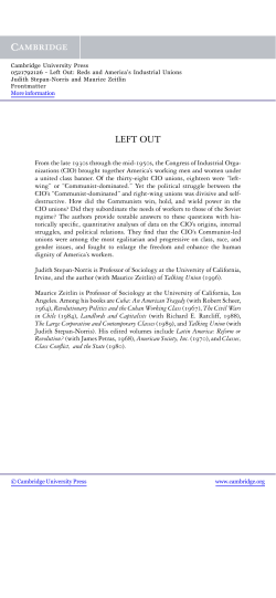 LEFT OUT: Reds and America`s Industrial Unions