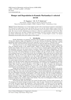 Hunger and Degradation in Kamala Markandaya`s selected novels