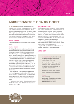 INSTRUCTIONS FOR THE DIALOGUE SHEET