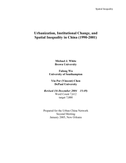 Urbanization, Institutional Change, and Spatial Inequality in China