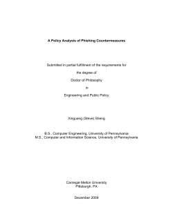 A Policy Analysis of Phishing Countermeasures Submitted in partial