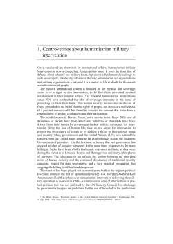 1. Controversies about humanitarian military intervention