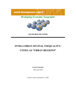 Intra-urban spatial inequalities