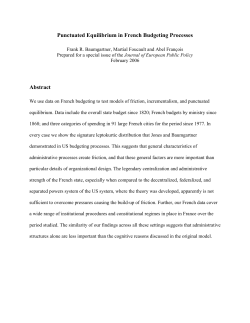 Punctuated Equilibrium in the French Budgeting Process