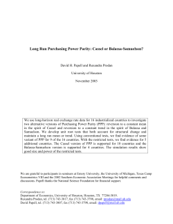 Long Run Purchasing Power Parity: Cassel or Balassa