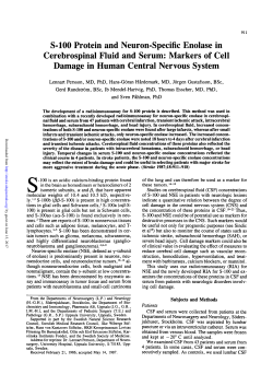 S-100 Protein and Neuron-Specific Enolase in Cerebrospinal Fluid