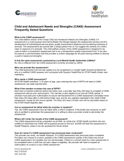 Child and Adolescent Needs and Strengths (CANS) Assessment