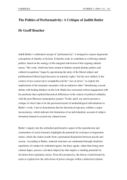 The Politics of Performativity - parrhesia :: a journal of critical