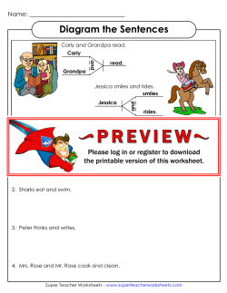 Diagram the Sentences - Super Teacher Worksheets