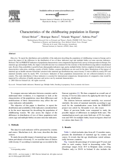 Characteristics of the childbearing population in Europe - Euro