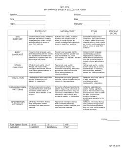 Informative Speech Evaluation and Oratorical Analysis