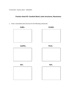 Practice sheet #5: Covalent Bond, Lewis structures