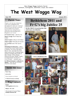 January Wag 2012 - West Wagga Wagga Catholic Parish