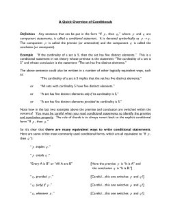 conditional statements