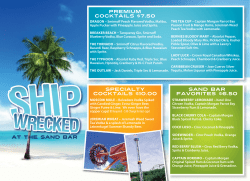Sand Bar Favorites $6.50 Specialty Cocktails $10.00 Premium
