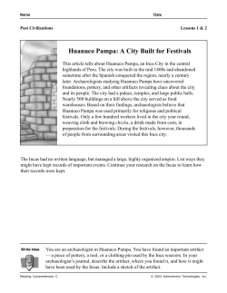 Huanuco Pampa: A City Built for Festivals