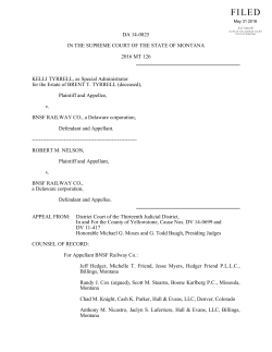 DA 14-0825 IN THE SUPREME COURT OF THE STATE OF