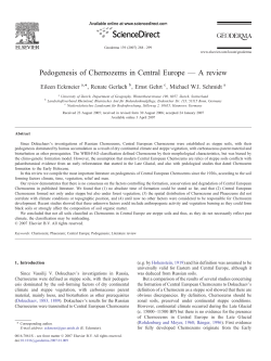 Pedogenesis of Chernozems in Central Europe &mdash; A review