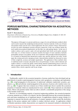 porous material characterisation via acoustical methods