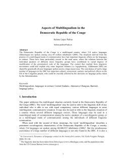 Aspects of Multilingualism in the Democratic Republic of the Congo