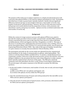 PWAs AND PBJs: LANGUAGE FOR DESCRIBING A SIMPLE