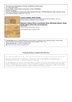 Networks of islamic NGOs in sub-Saharan Africa