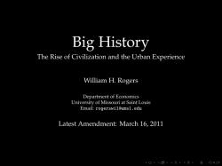 Big History - University of Missouri