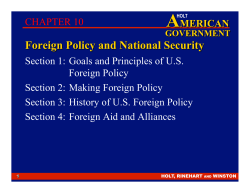 Goals and Principles of US Foreign Policy Section 2