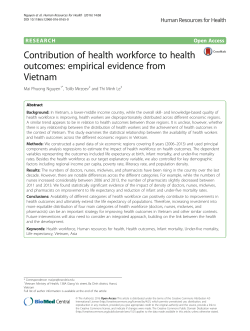 Contribution of health workforce to health outcomes: empirical
