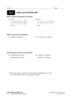 Practice Rate and Unit Rate HW
