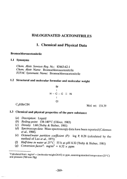 Halogenated acetonitriles - IARC Monographs on the Evaluation of