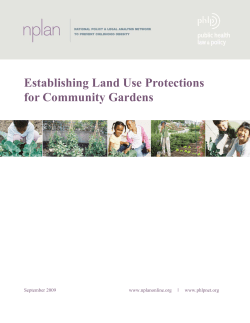 Establishing Land Use Protections for Community Gardens